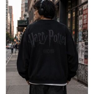 Harry Potter Men New York Spirit Jersey Large Black Oversized Cyberpunk Gothcore